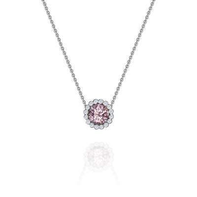 N03-MS-034-3 Колье (585) (18 Бр Кр-57 0,275Ct 3/5А ,1 Морганит Круг 8,00 1,600Ct) ШК: 2000000013329