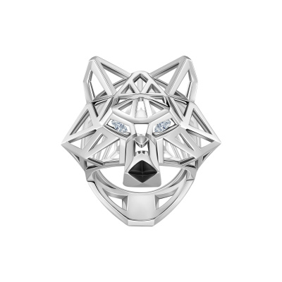 R07-S-127-3 Кольцо (585) (2 Бр Маркиз 0,150Ct 3/5А ,1 Агат - 0,450Ct чёрн. , покрытие: родий) ШК: 3000000000427