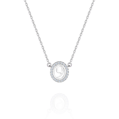 N04-TC-001-3 Колье (585) (20 Бр Кр-57 0,078Ct 3/5 ,2 Сапфировое стекло - 0,600Ct , покрытие: родий) ШК: 2000000076713